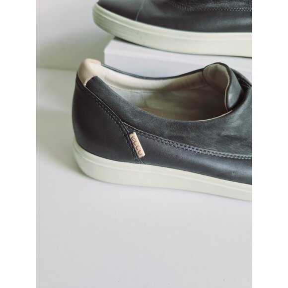 Ecco Soft 7 Slip On 2.0 Gray Leather Loafer Sneaker Shoes Size 9 40 Extra Wide - Picture 3 of 11